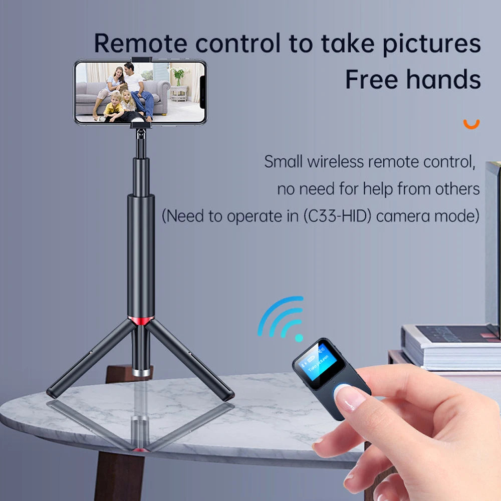 Equipped with a screen, Bluetooth 5.0 audio receiver adapter, Bluetooth MP3 player, remote control for taking photos