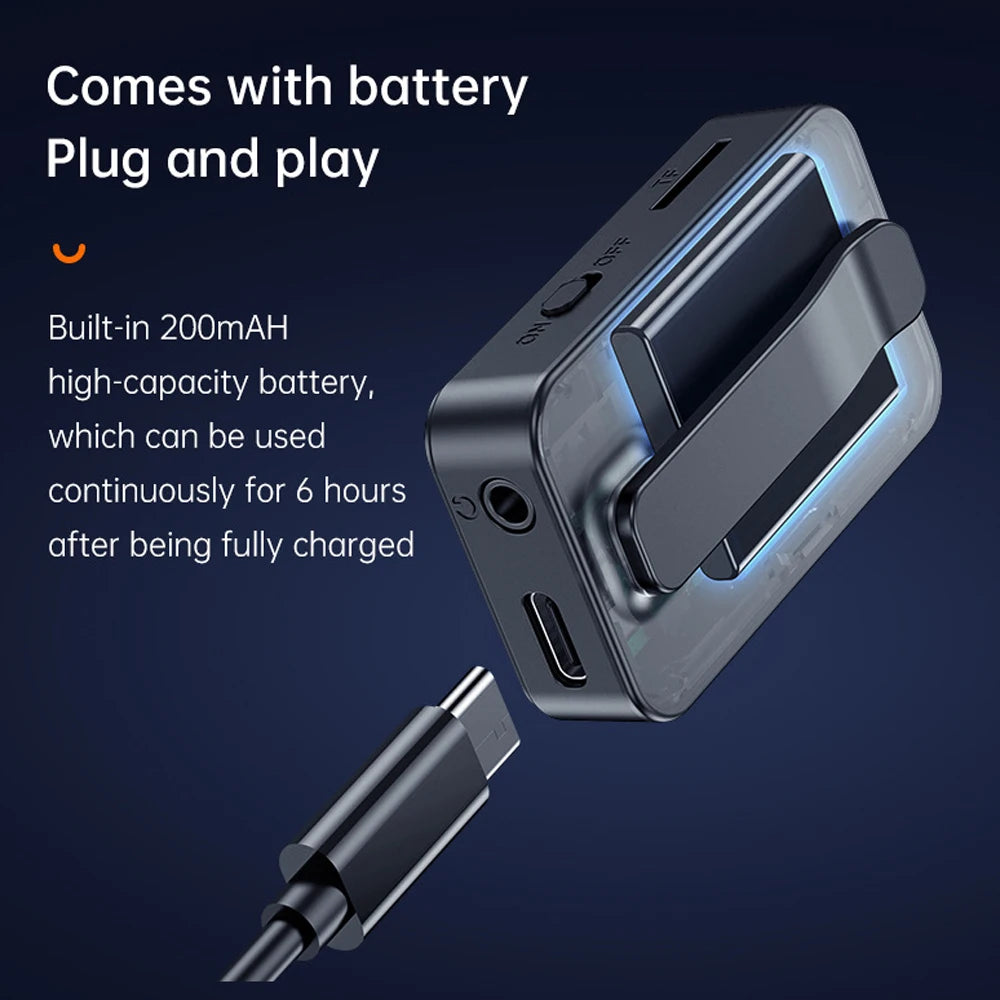 Equipped with a screen, Bluetooth 5.0 audio receiver adapter, Bluetooth MP3 player, remote control for taking photos